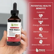 Maxx Herb Red Maca Root Liquid Drops Immune Support & Energy Supplement, 4 Oz