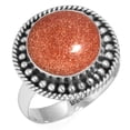 thumbnail image 1 of 925 Silver Ring For Women - Girls Brown Gold Sunstone Stone Silver Ring Size 9.5 Costume Silver Ring Size 9.5 Gift For Women On Mothers' Day 925 Silver Jewelry With Gemstone, 1 of 5