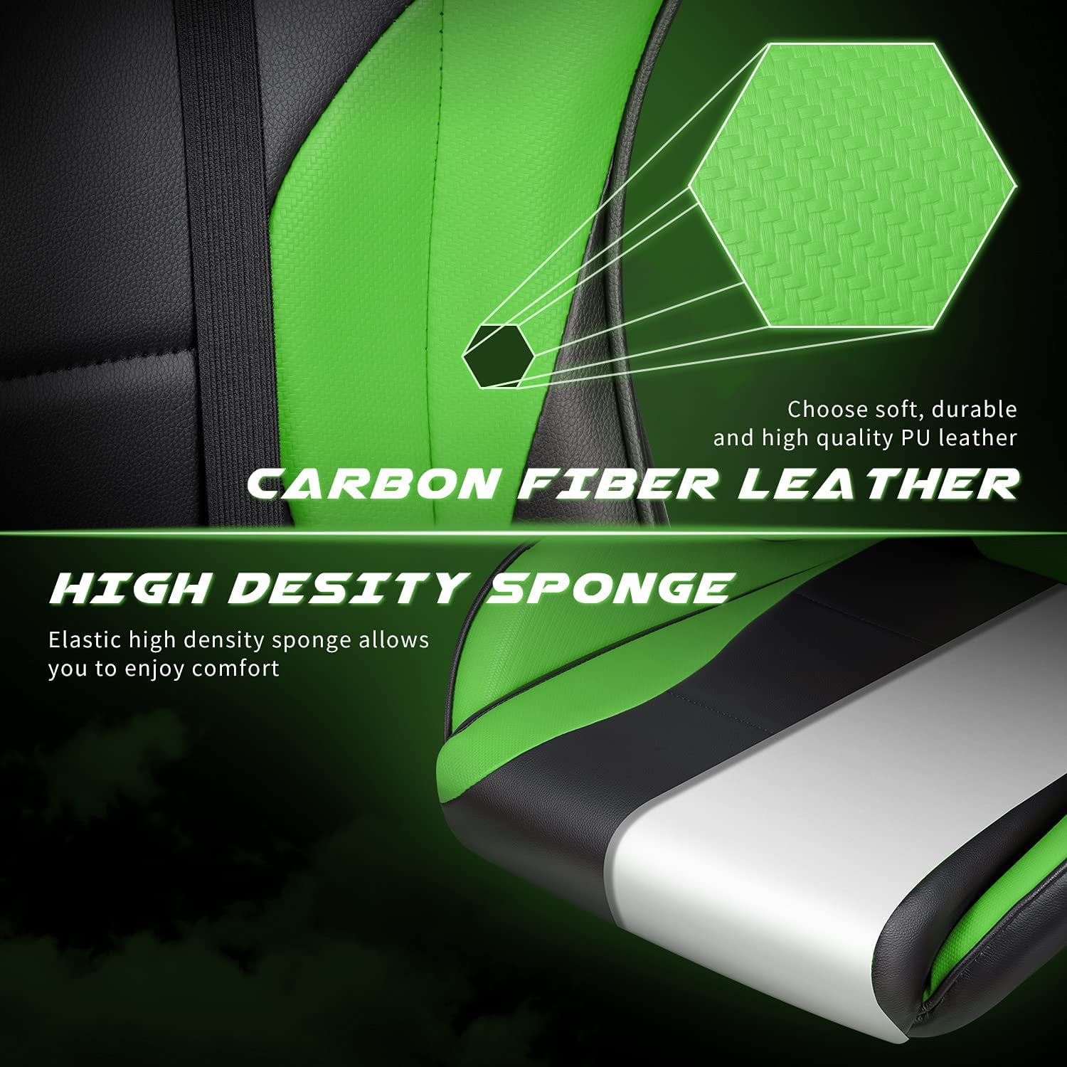 Lacoo High Back Gaming Chair Ergonomic Gaming Computer Chair,Green