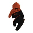 thumbnail image 2 of Hicidod Toddler Sweatsuit Set Hooded Sweatshirt Top Elastic Waist Pants 2pcs Outfits Cute Printed Fall Winter Casual Suit, 2 of 5