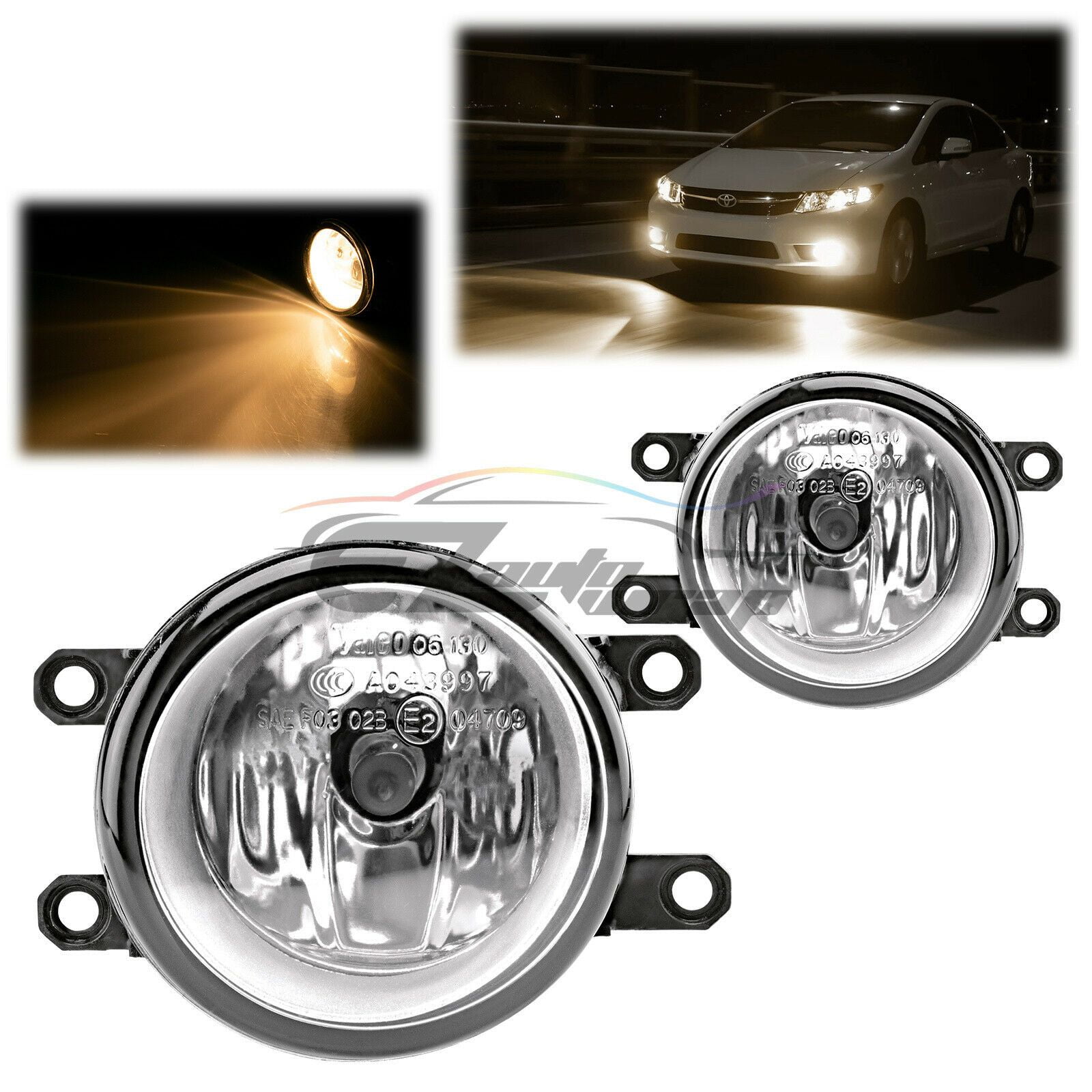 Pair of Fog Light Clear Lens Replacement OEM Grade For 0708 Toyota Solara T4
