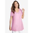 thumbnail image 5 of Woman Within Plus Size Perfect Short-Sleeve Shirred U-Neck Tunic, 5 of 6