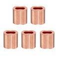 thumbnail image 1 of Uxcell 5/64"/ 2mm Wire Rope Loop Sleeve Copper Double Ferrule Crimping Loop Sleeve, 5 Pack, 1 of 6