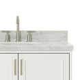 thumbnail image 5 of Ariel Stafford 37 Inch Single Oval Sink Vanity With Carrara White Marble Countertop W/1.5" Edge In White, 5 of 11