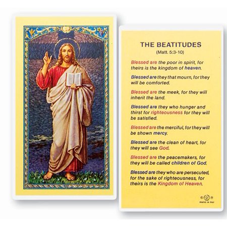 

The Beatitudes Laminated Catholic Prayer Holy Card with Prayer on Back Pack of 25