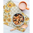 thumbnail image 3 of Spring Sunflowers Kitchen Dish Towels for Drying Dishes Set of 2, Plaid Vintage Botanical Painting Waffle Weave Microfiber Terry Hand Tea Bathroom Towels Quick Dry & Absorbent Towel 12x12, 3 of 7