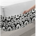 thumbnail image 2 of Vintage Bed Skirt, Monochrome Nostalgia with Apple Blossoms and Irregular Dots, Elastic Bedskirt Dust Ruffle Wrap Around for Bedding Decor, 4 Sizes, Charcoal Grey White, by Ambesonne, 2 of 2