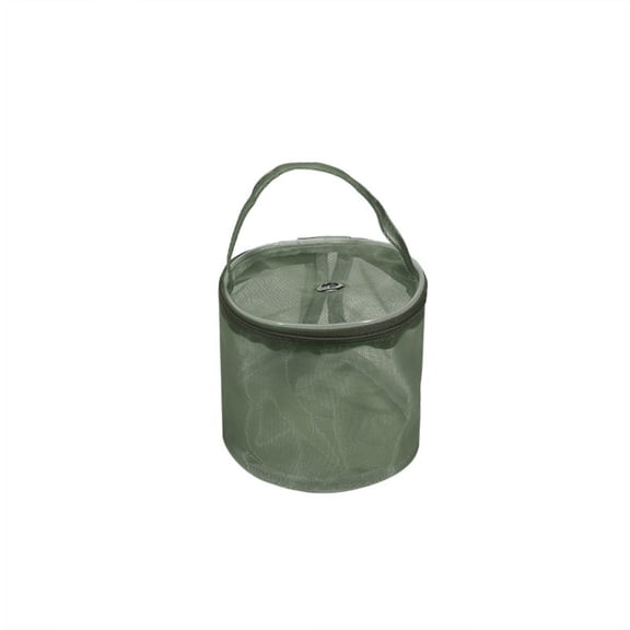 Mesh Yarn Storage Bag, Round Portable Knitting Organizer with Drawstring for Crochet Tools & Accessories, Lightweight Craft Project Carrier S Green