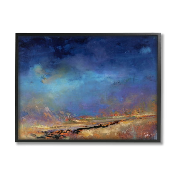 Stupell Lost Land Abstract Landscape Abstract Painting Black Framed Art Print Wall Art