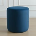 Modern Round Velvet Upholstered Ottoman with Soft Padded Seat, Multi