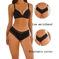 thumbnail image 3 of FINETOO Cotton Underwear For Women Lace Brazilian Panties Soft Breathable Cheeky Bikini for Ladies 6 Pack, 3 of 6