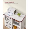 thumbnail image 2 of VASAGLE Lateral File Cabinet, Filing Cabinet with 2 Drawers, Printer Stand, 2 Open Compartments, Fit A4, Letter Size, Hanging File Folders, for Home Office, Farmhouse Style, Rustic White, 2 of 7