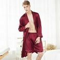 thumbnail image 5 of Men Sleepwear Underwear Silk Satin Boxers Shorts Nightwear Pajamas M-3XL, 5 of 9