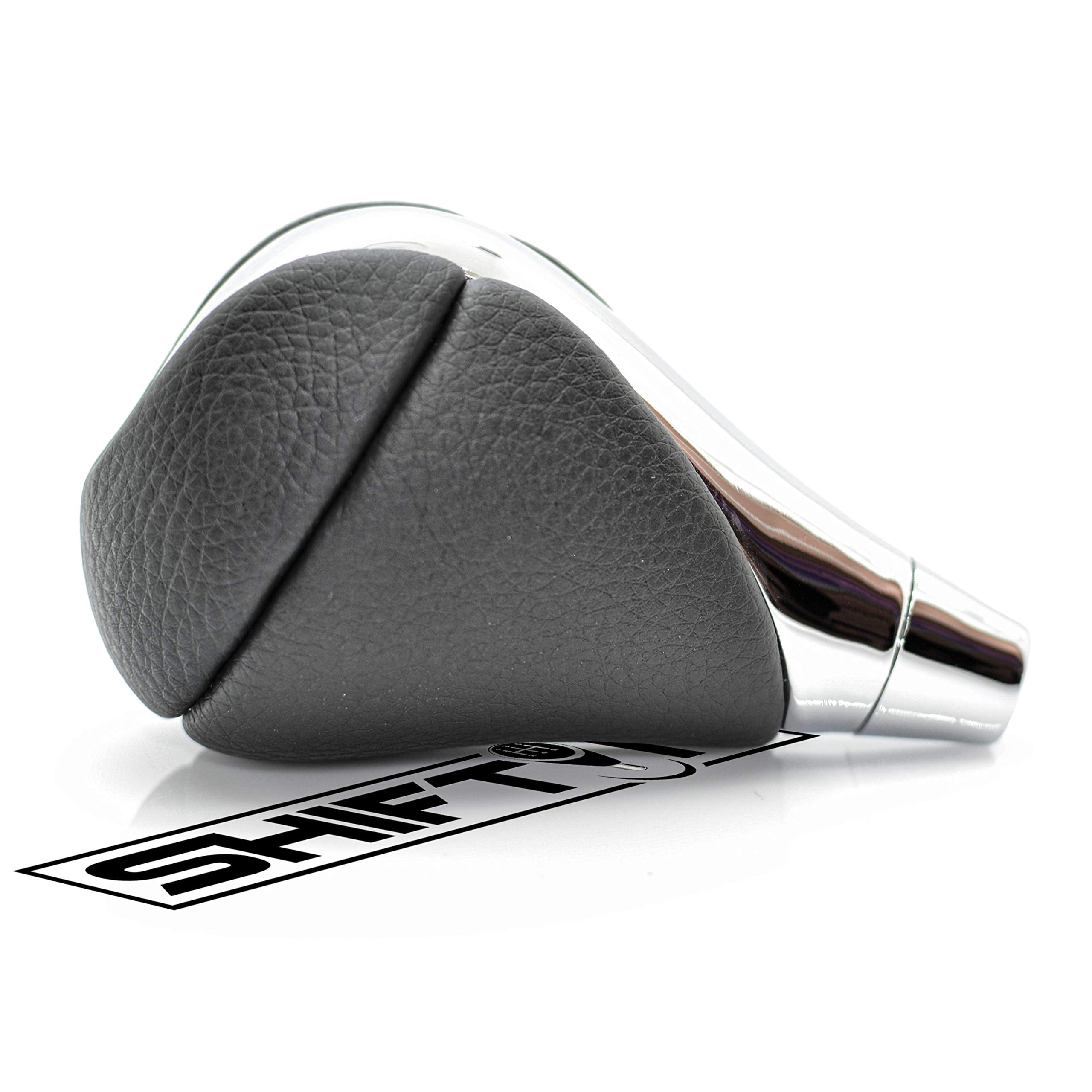SHIFTIN Black Leather Chrome Gear Shift Knob Stick Shifter for Lexus ES300h ES350 GS300 GS350 GS430 GS450h GS460 is-F IS250 IS300 IS350 LS460 LS600h RX350 RX450h (Black Leather / Chrome)