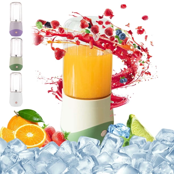 Vaso exprimidor USB portátil | Batidora personal de 500 ml | Sistema de bloqueo de seguridad inteligente | Batería recargable de 1500 mAh | Batidora de frutas para viajes, oficina, cocina | Fácil de