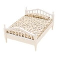 thumbnail image 3 of Cama en Miniatura para 1:12, Modelo de Decoración de Muebles en Miniatura, Cama Individual para Dormitorio, Decoración de Habitación D Blanco y Verde SM SunniMix Cama de miniaturas de casa de muñecas, 3 of 8