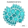 thumbnail image 2 of Linen Placemat With 18×12in Double Stitching Is Effectively Insulated And Foldable For Family Hotel Picnic Trips Turquoise Moroccan Trellis Hand-Drawn Sketch_2 Six Piece, 2 of 8