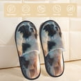 thumbnail image 2 of Bixox Men's Women's Cloud Border Collie Patterned Plush House Slippers, Memory Foam Slippers, Indoor and Outdoor Warm Plush Bedroom Shoes, Soft Flat Sole, Comfortable and Non-slip, 2 of 5
