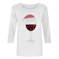 thumbnail image 3 of asdoklhq Christmas Shirts for Women's Fashion Tees Casual Crewneck 3/4 Sleeve Loose T Shirt Ladies Blouses Shirts Multicolor 5X, 3 of 3