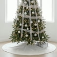 thumbnail image 4 of Northlight 48-Inch White Sheer Organza With Faux Fur Trim Christmas Tree Skirt, 4 of 4