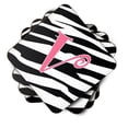 thumbnail image 2 of Letter V Initial  Zebra Stripe and Pink Foam Coaster Set of 4, 2 of 3