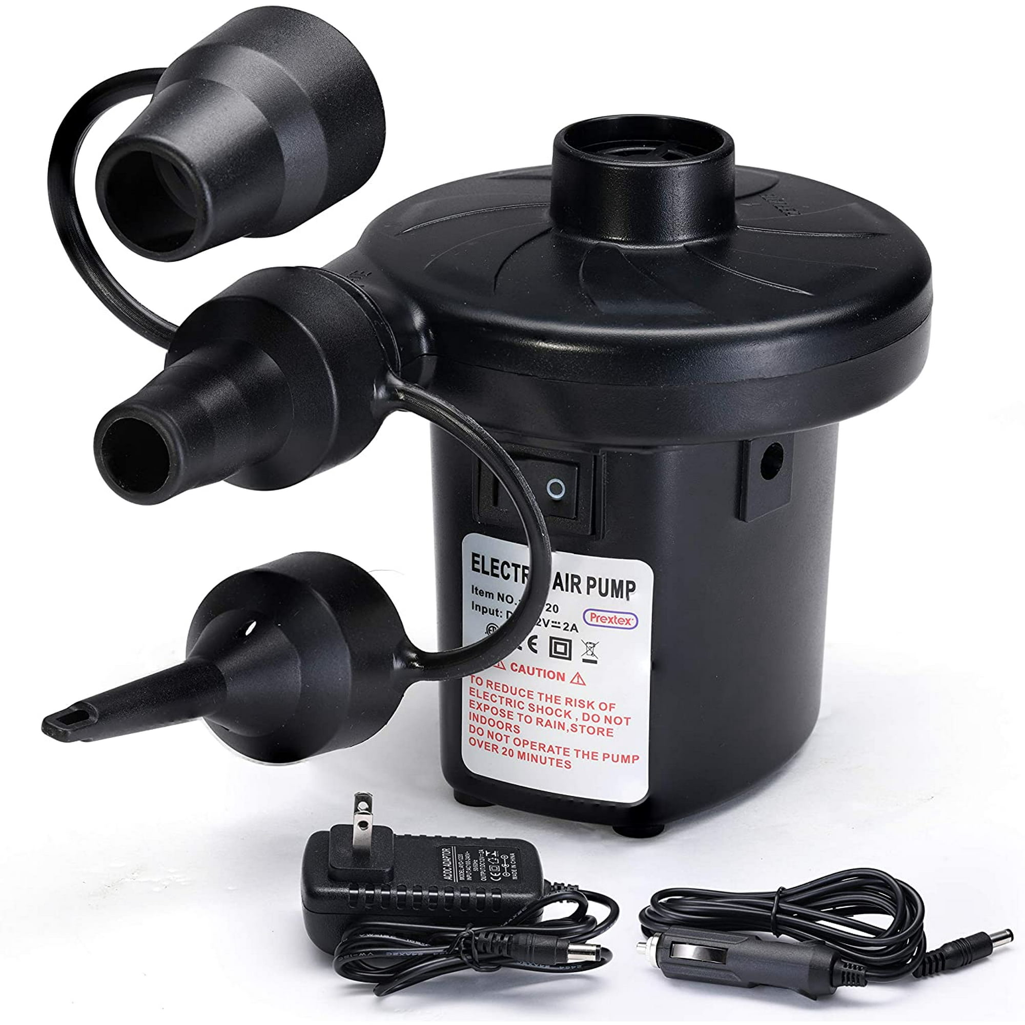 Electric Air Pump Air Mattress Pump for Inflatables Portable Quick and Easy Inflator Deflator with 3 Nozzles for Inflatable Beds Boats Toys Pools