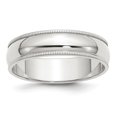 thumbnail image 1 of 6 mm Argent Sterling Demi-Rond Milgrain Band&44; Taille 6, 1 of 1