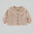 thumbnail image 2 of MIASHUI Relaxed Blend Shirt Jacket For Boys And Girls Casual Oversized Button Up Top Khaki,4-5 Years, 2 of 9