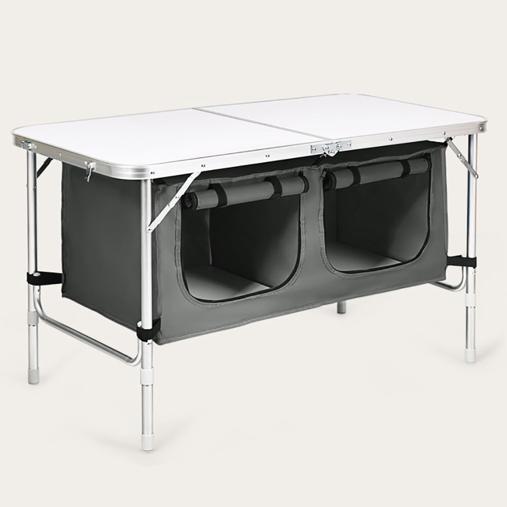 Aimee Lii Height Adjustable Folding Camping Table, Portable Tables Folding, Gray