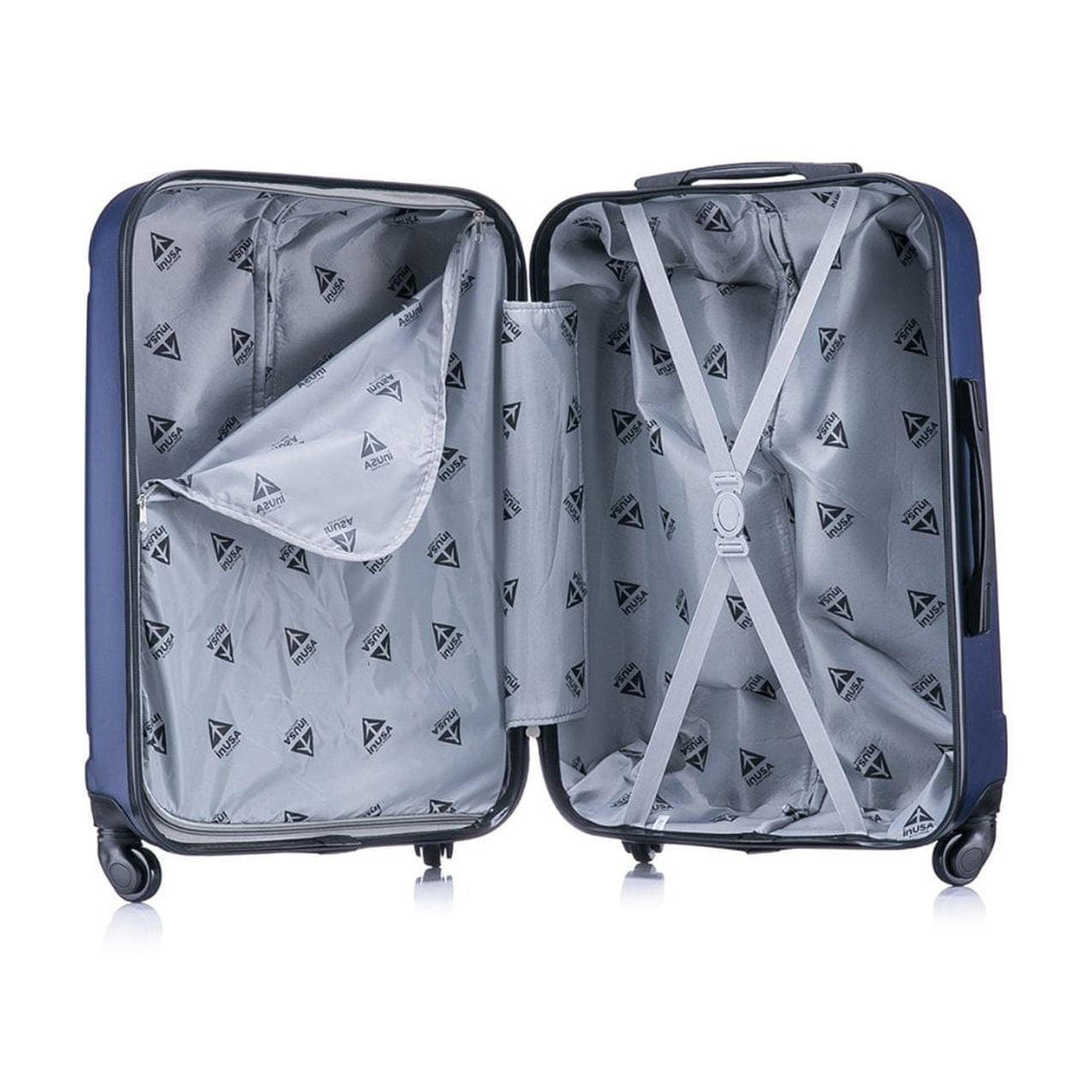 InUSA Pilot 24" Hardside Lightweight Luggage with Spinner Wheels, Handle, and Trolley, Blue