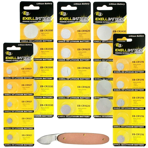 26pc Essential Batteries Kit CR2430 CR927 CR1216 CR1620 CR2330 & Watch