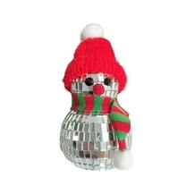 Qocolhg Chrirstmas Mirror Disco Ball Ornaments,Cute Snowman Shape Disco Balls,Table Disco Decor, 4.7 Inch Reflective Mirror Ball for Disco Party Decoration,Duck Sculptures and Statues Home Decor