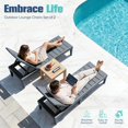 thumbnail image 4 of WLXIANG Outdoor Chaise Lounge Chair Set of 2 with 5-Position Adjustable Back, Waterproof & Lightweight PP Lounge Chairs for Outside Pool Patio (Light Grey), 4 of 9