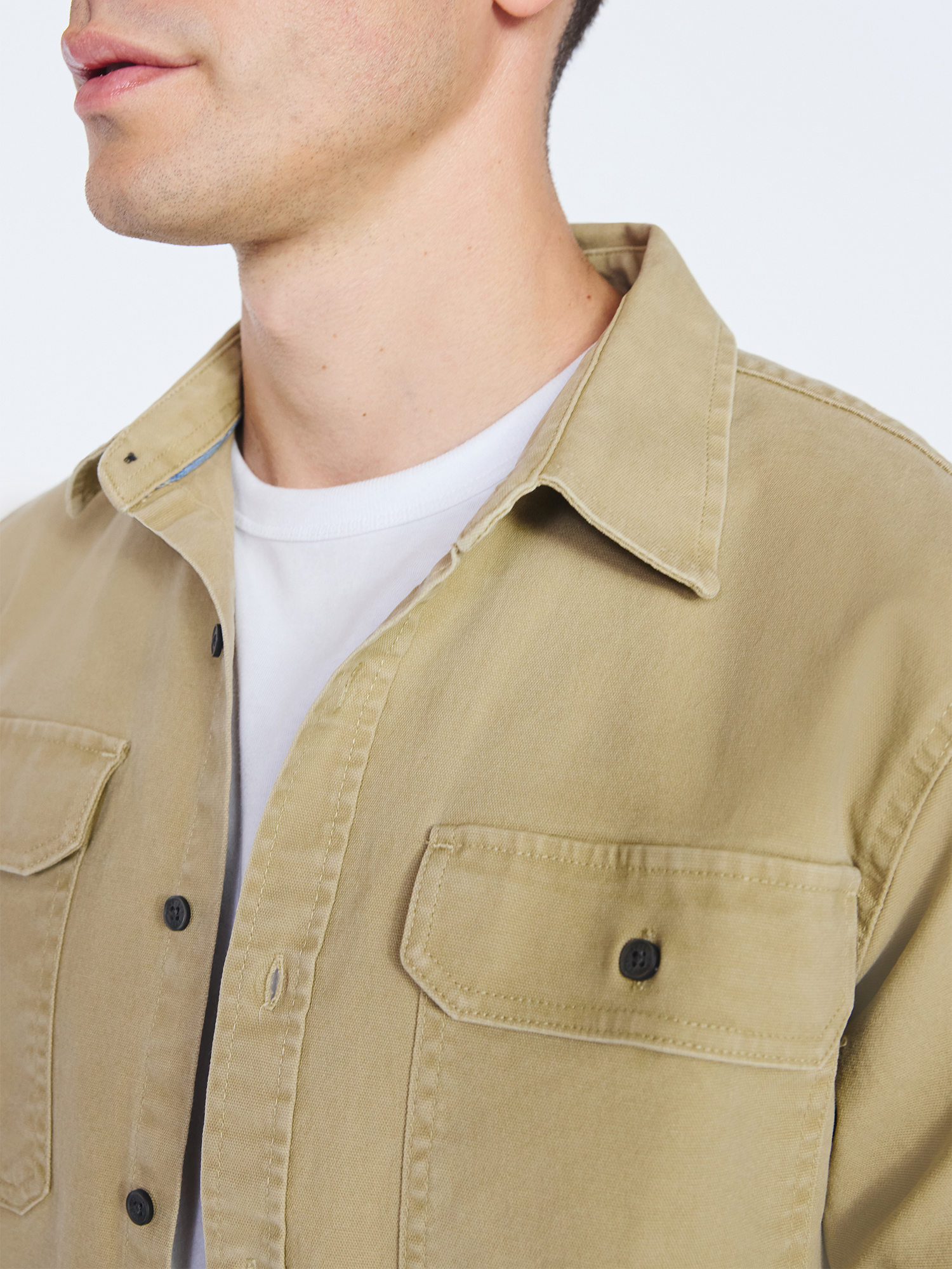 Free Assembly Men's Two Pocket Woven Shirt with Long Sleeves, Sizes S-3XL