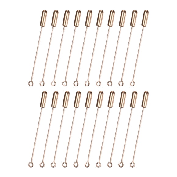 Paquete de 20 pines de broche, alfiler de ojo largo de cobre de 2 pulgadas con extremos de tope para ropa/accesorios/corbata/sombrero/bufanda/joyería, alfileres de cabeza plana recta [Oro Rosa]
