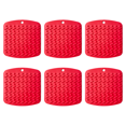 thumbnail image 1 of Paquete de 6 salvamanteles de silicona, soporte para ollas calientes, alfombrilla de secado para platos calientes, ollas calientes y sartenes calientes, almohadillas calientes antideslizantes, 1 of 5