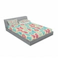thumbnail image 3 of Paisley Bedding Set with Sheet & Covers, Retro Style Patterns and Flowers in Design Detailed Print, Printed Bedroom Decor 2 Shams, 4 Sizes, Turquoise Pink Cream, by Ambesonne, 3 of 3