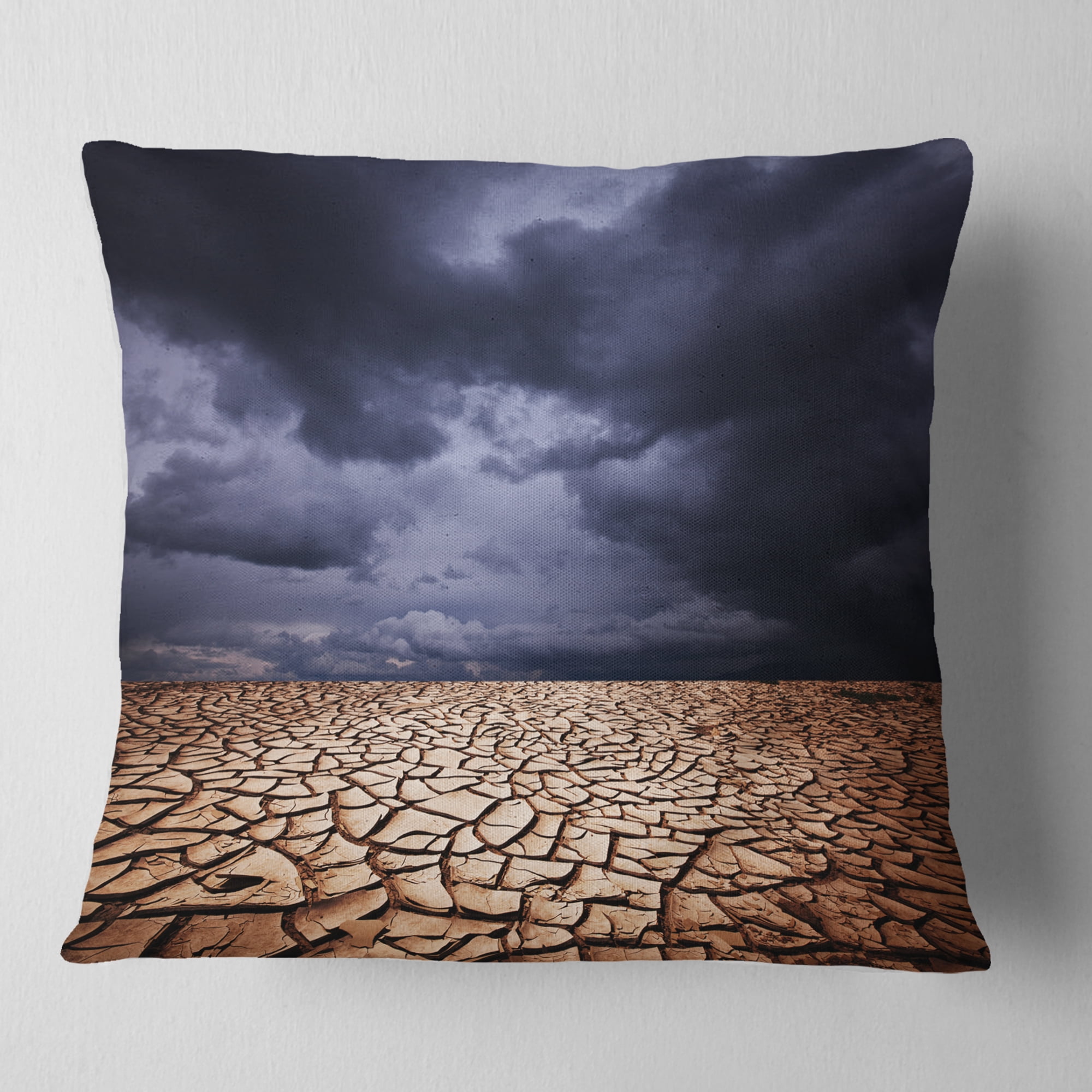Designart 16" x 16" Brown Polyester Throw Pillow