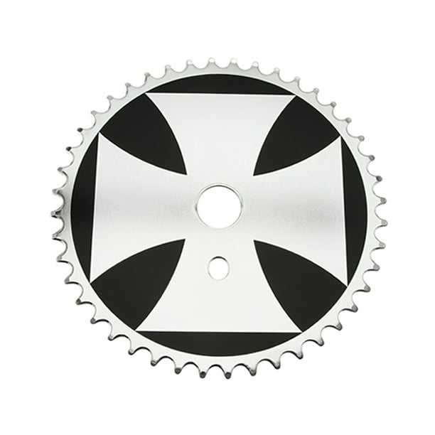 STEEL BICYCLE SPROCKET CROSS 1/2X1/8X44T BLACK/WH. Bike part, Bicycle