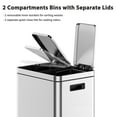 thumbnail image 4 of Trash Can, 2 x 5.3 Gal (40L) Stainless Steel Double Compartment Trash Can with Recycling Bin, Soft-Close Lid, Step-On Garbage Bin for Kitchen Home Office (with Removable Inner Buckets), 4 of 7