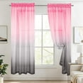 thumbnail image 6 of FEOLGEHLY 2 Pack Bedroom Curtains 96 inch Length Two-Tone Gradient Sheer Curtain, Polyester Rod Pocket Drapes Window Shades for Living Room Bedroom Decor, 1 Panel(52x96"), 6 of 6