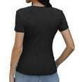 thumbnail image 4 of Riforla T-shirts for Women Fashion Tops for Women Fitted Short Sleeve Basic Tee Slim Fit Shirts Black S, 4 of 6