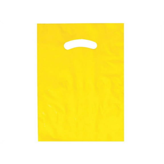 Pack Of 1000, 9" x 12" Solid Yellow Super Gloss Recycled Plastic Bags 1.25 Mil Made in USA