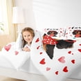 thumbnail image 4 of Homewish Valentines Day Gifts Queen Comforter Set,Cuet Pet Dogs Bedding Sets,Red Kawaii Heart Print Bedding Comforter Set For Girls Boys,Microfiber Bedroom Decor Reversible,3 Pieces, 4 of 8