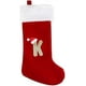 thumbnail image 1 of VEYLIN Plush Embroidered Stockings, 20 Inch Christmas Stockings with Letters, Red Letter(K) for Kids/Adults, 1 of 5
