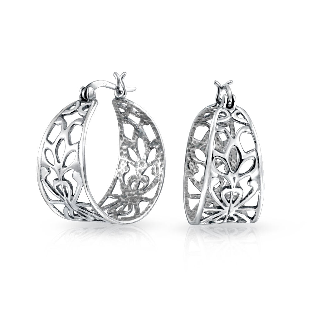 925 Balinese Filigree Design Earring 34576 Solid Silver 