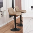 thumbnail image 4 of YOUNIKE Upholstered Bar Stools Set of 2 PU Leather Adjustable Counter Bar Stools with Back, Khaki, 4 of 6