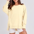 thumbnail image 4 of Sudadera informal para mujer, traje informal básico con cuello redondo y ajuste holgado Ygjytge Amarillo T XL para Mujer, 4 of 6