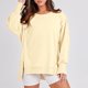 thumbnail image 5 of Sudadera informal para mujer, traje informal básico con cuello redondo y ajuste holgado Kuymtek Amarillo T XL para Mujer, 5 of 7