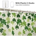 thumbnail image 6 of 72x72 Inches Happy St.Patrick''s Day Shower Curtain Green Clover Shamrock Leaf Irish Spring Clover Saints Patrick Shower Curtains for Bathroom Decor Polyester Fabric with Hooks, 6 of 8